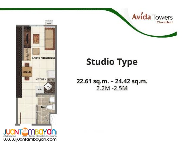 pre selling studio condo Avida Towers Cloverleaf Quezon City