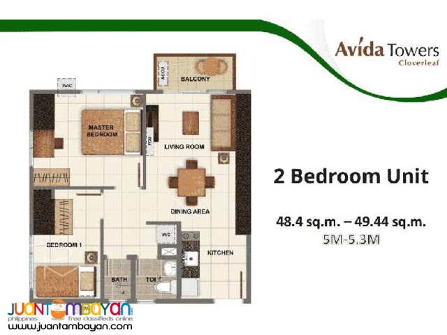 pre selling 2 bedroom condo Avida Towers Cloverleaf