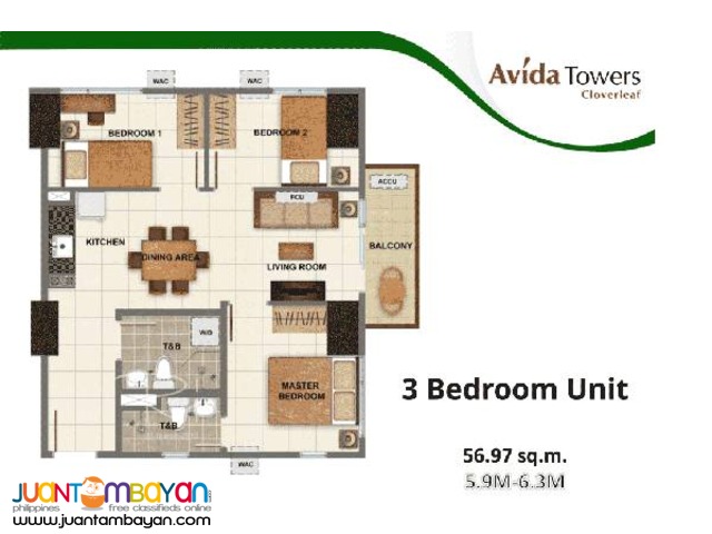 pre selling 3 bedroom condo Avida Towers Cloverleaf Quezon City