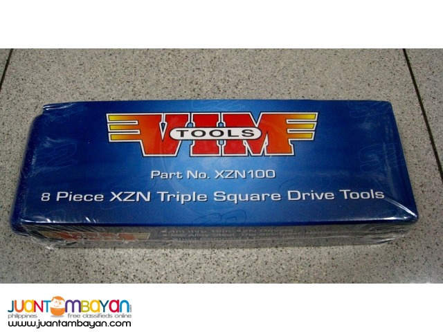 VIM XZN100 8-piece Triple Square Bit 3/8-inch Drive Set