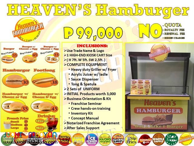 Heavens Hamburger foodcart or foodstall for franchise