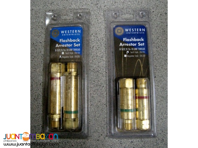 thumbnail image 2 of Western Enterprises FA-30 Flashback Arrestor Set - For Oxygen, Acetylene, Propane Regulators - USA 2 of 2