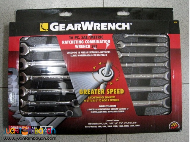 GearWrench 4332 16-piece SAE/MM Ratcheting Wrench Set