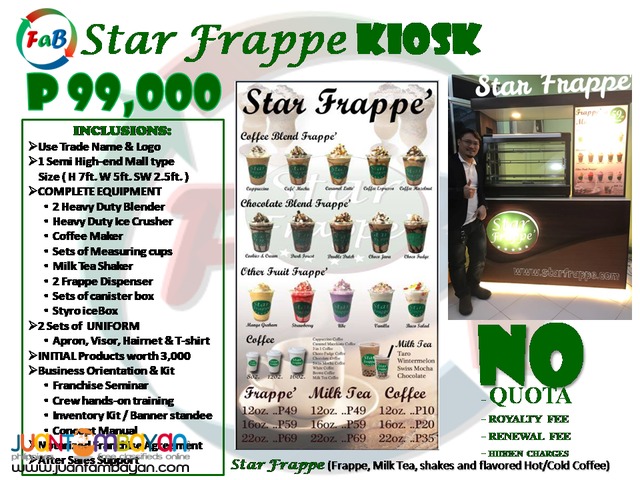 Star Frappe Food Cart Franchise Kiosk 99k only 0917-1254451