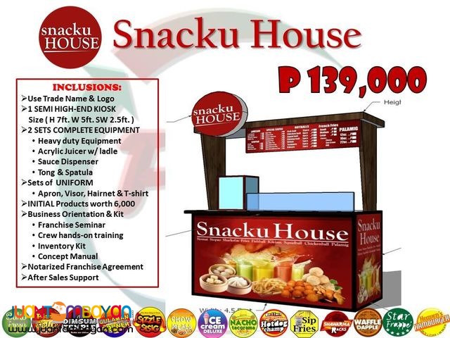 Snacku House and Rice Atbp food cart kiosk