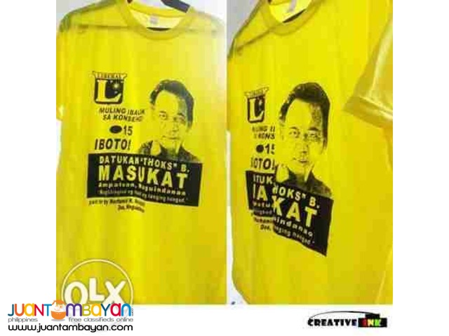 1 peso print for Election Shirt Printing Silkscreen
