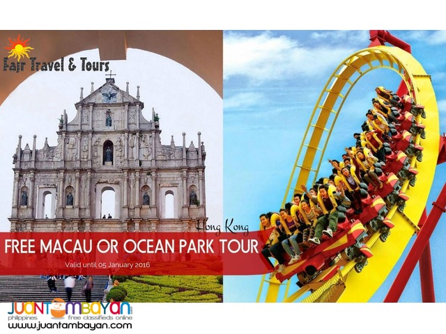 HONG KONG PACKAGE with FREE Macau or Ocean Park Tour