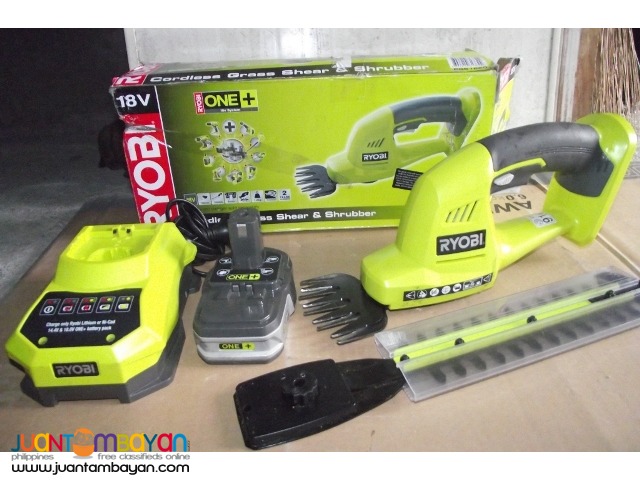 ryobi cordless 18v grass shear and shrbber 