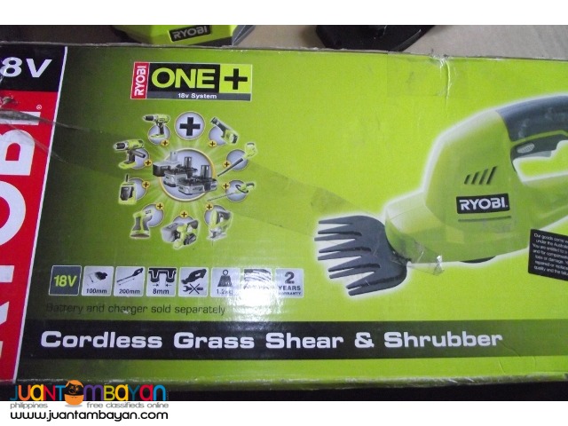 ryobi cordless 18v grass shear and shrbber 
