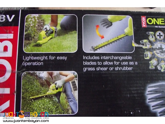 ryobi cordless 18v grass shear and shrbber 