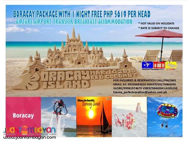 Boracay PACKAGE with 1 NIGHT FREE php 5619