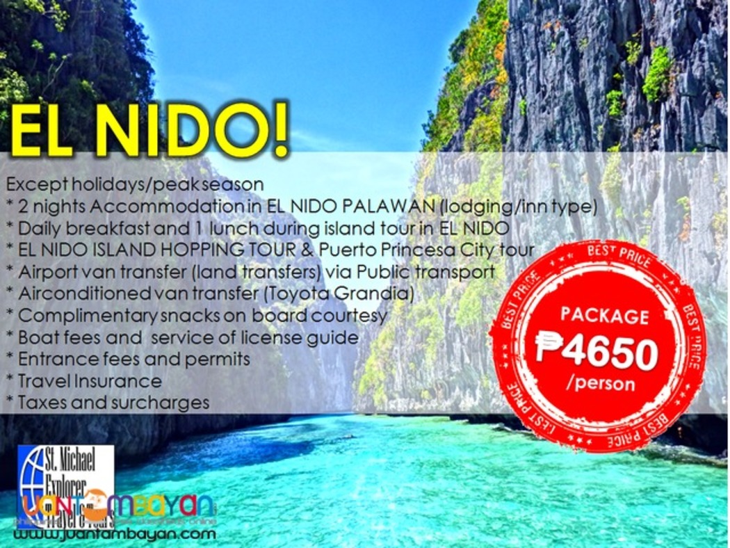 Affordable EL NIDO with Puerto Princesa (city tour)