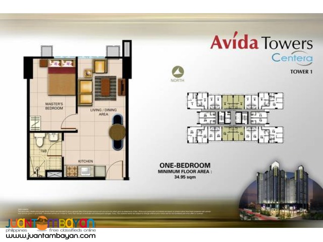 Avida Towers Centera 1 bedroom condo for sale in Mandaluyong City