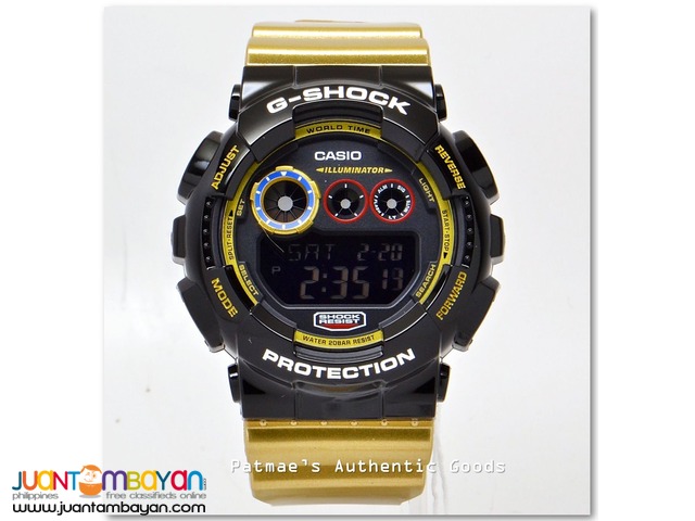 Casio XL G-Shock Watch Crazy Color Black Gold GD120CS-1