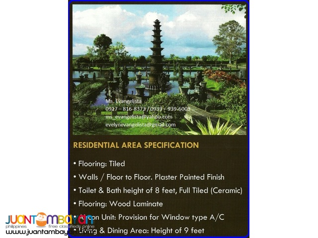 Condominium in Bali Garden Residences Studio Type