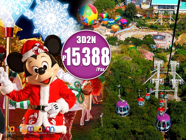 3d2n Hongkong with Free Ocean Park + Disney Land + Airfare