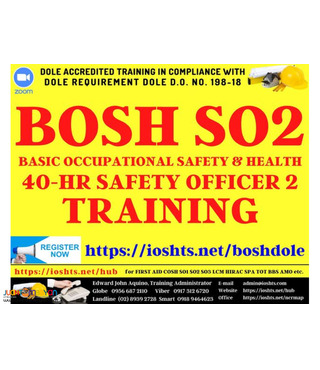 BOSH Training Safety Officer 2 DOLE Accredited Training Weekend