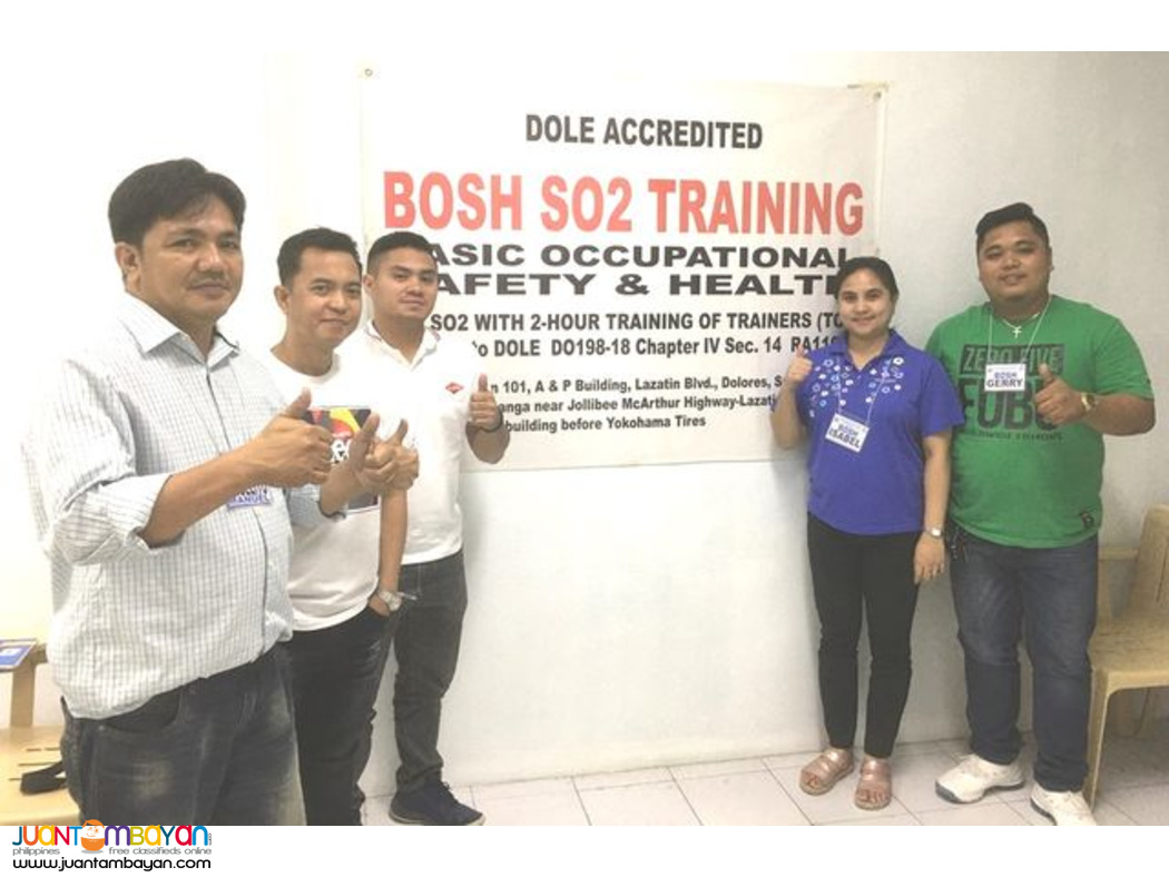 Weekend BOSH Training Safety Officer 2 DOLE Accredited Training