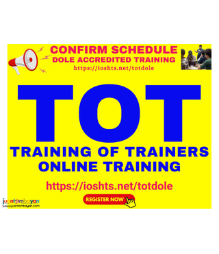 Online DOLE Training of Trainers Online TOT Training Safety Officer