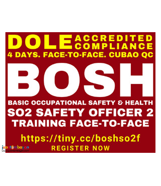 Face-to-Face DOLE Required BOSH SO2 Training for Safety Officer 2