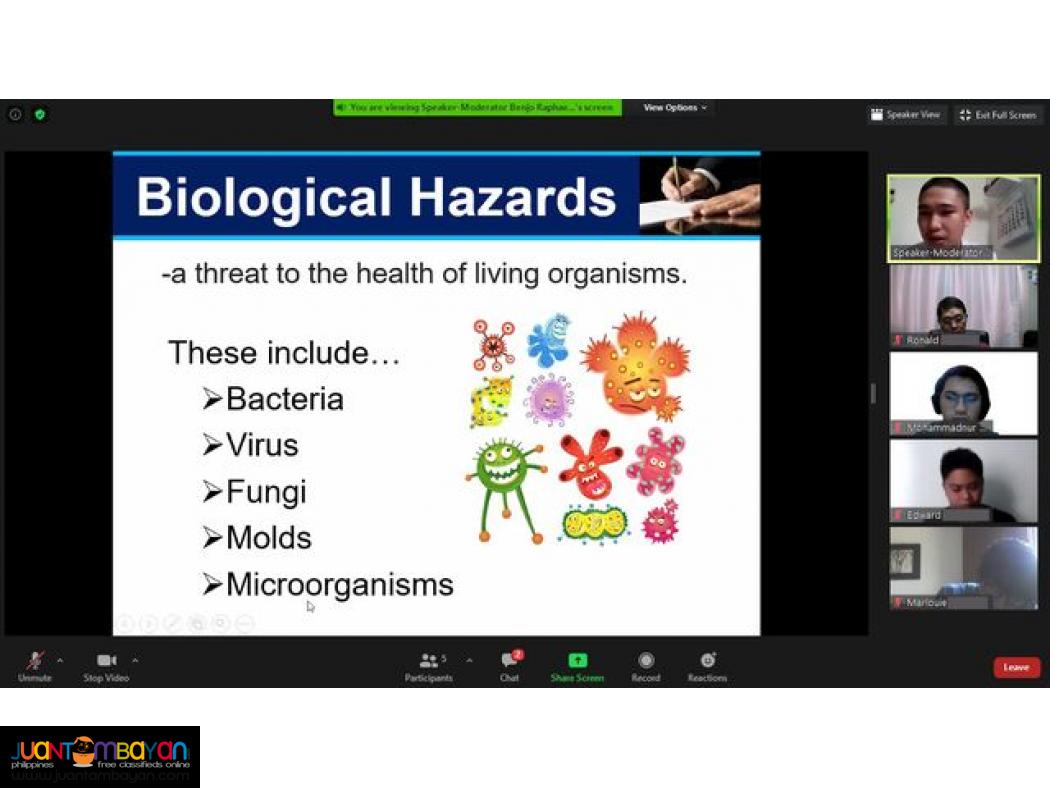 Face-to-Face DOLE Required BOSH SO2 Training for Safety Officer 2