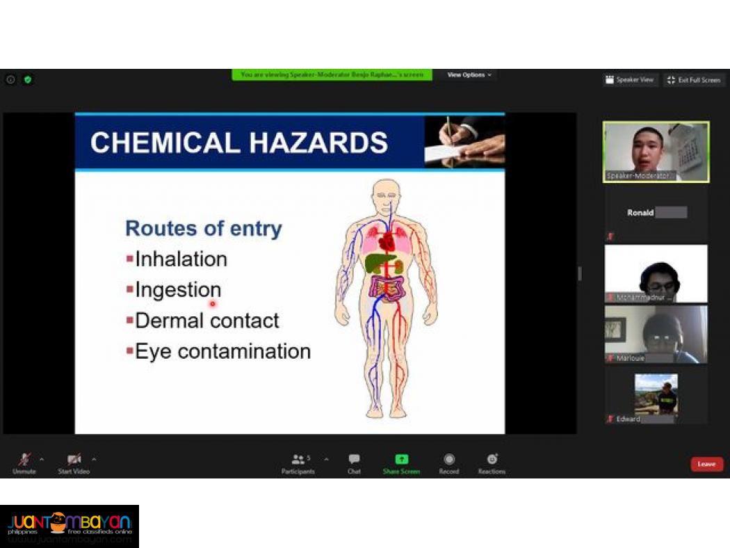 BOSH Training SO2 Training DOLE Safety Officer Training Face-to-face