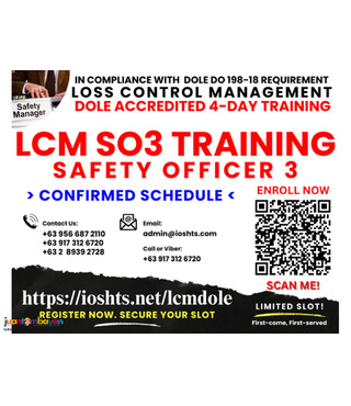 LCM Training DOLE SO3 Advanced OSH Training DOLE Safety Officer 3