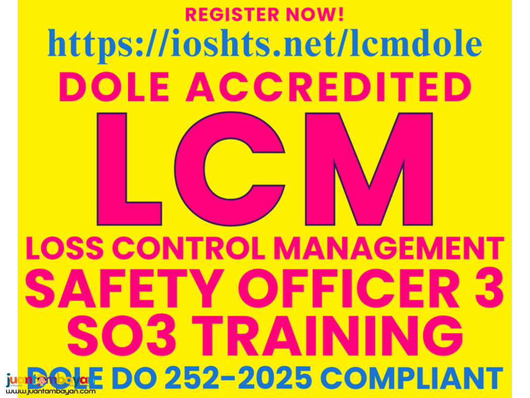Online Safety Officer 3 Training Online LCM SO3 Training DOLE Online