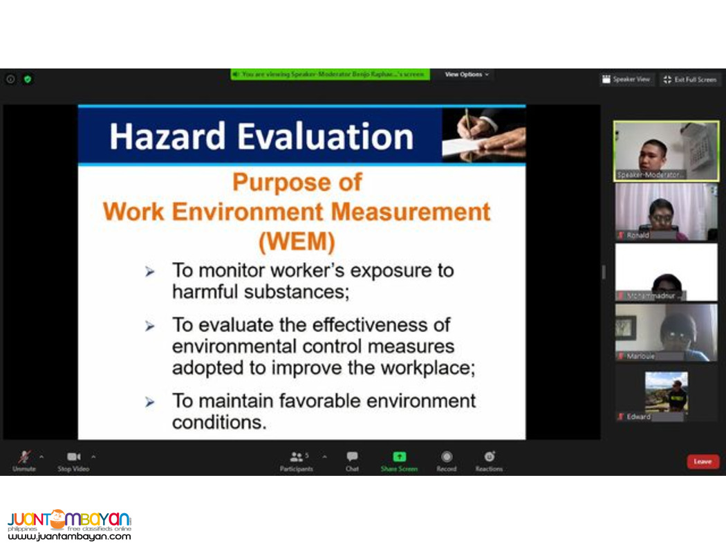 Online Safety Officer 3 Training Online LCM SO3 Training DOLE Online