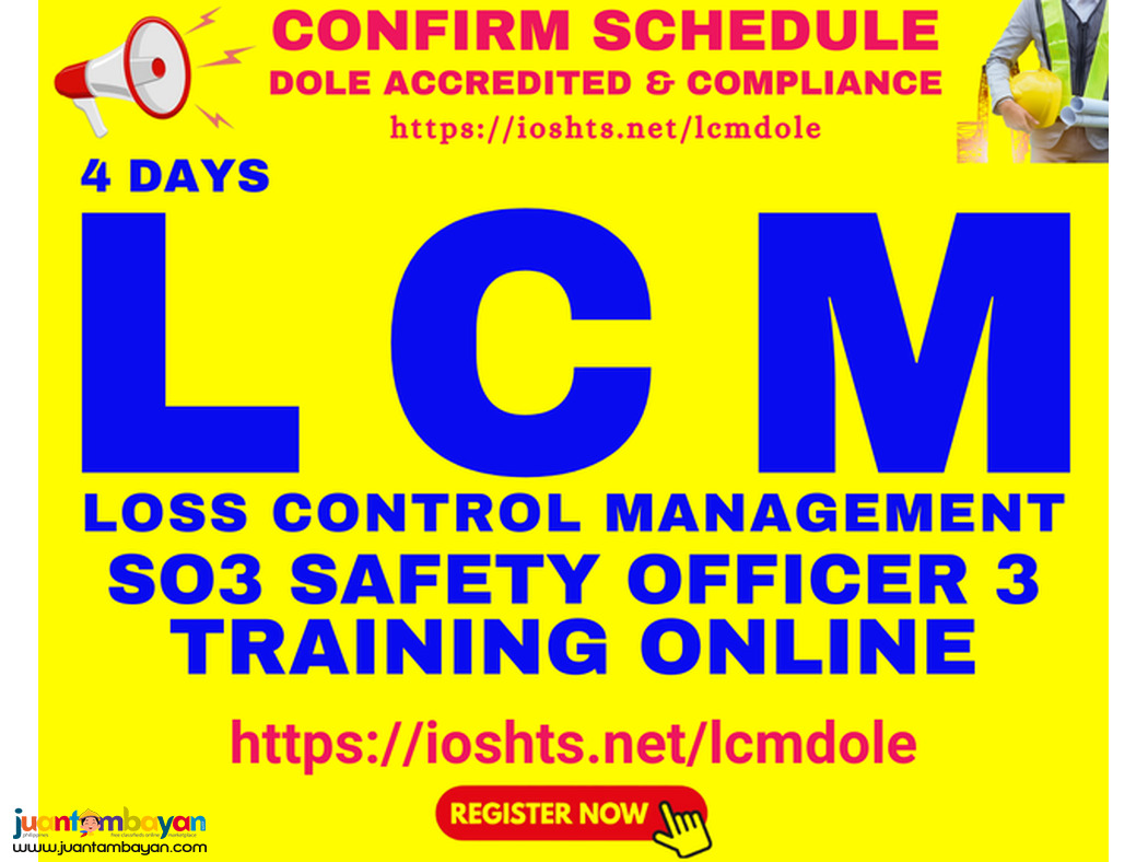 Online Safety Officer 3 Training Online LCM SO3 Training DOLE Online