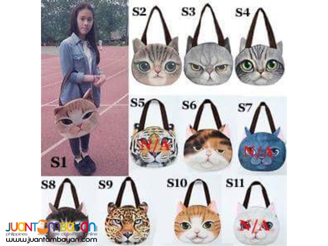 3D Cat Printed Shoulder Bags w/ FREE coin purse