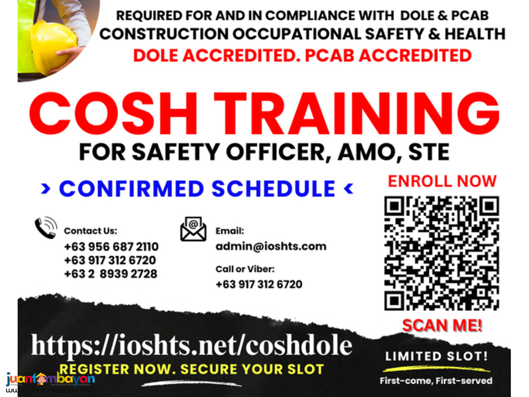 COSH Training Safety Officer 2 Training PCAB DOLE Training for AMO STE