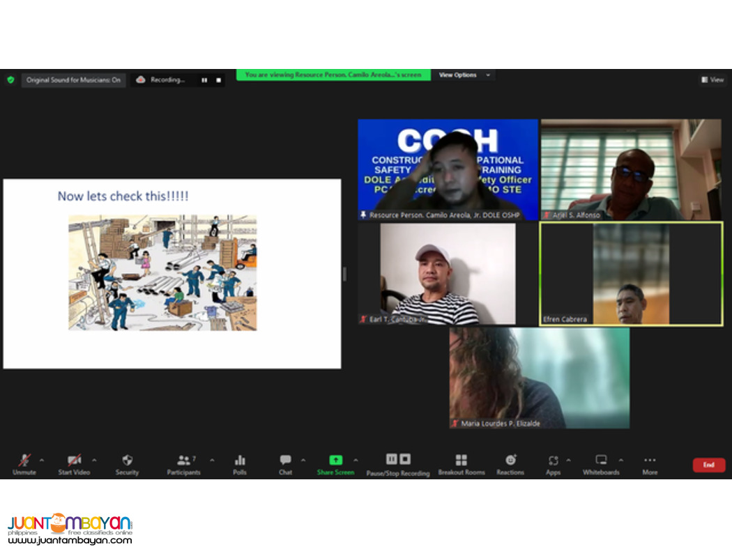 COSH Training PCAB DOLE COSH AMO STE Safety Officer Online COSH