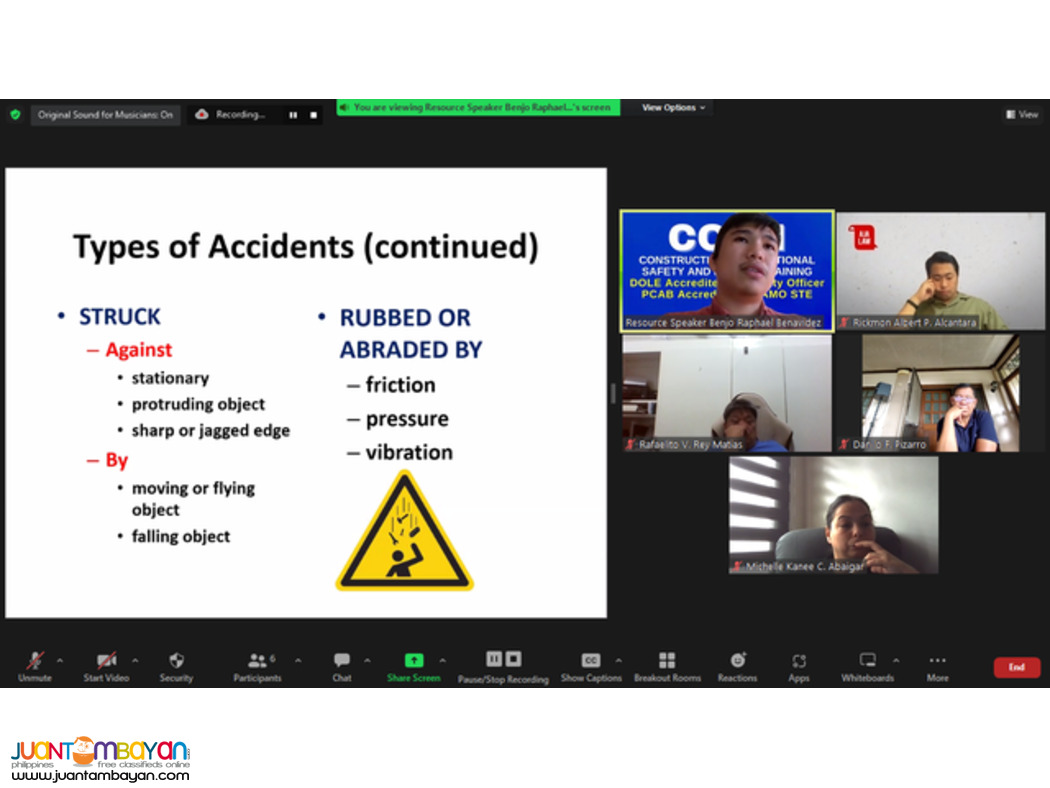 COSH Training PCAB DOLE COSH AMO STE Safety Officer Online COSH