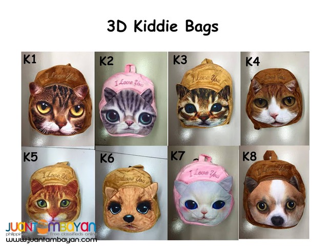 3D Kiddie Backpacks