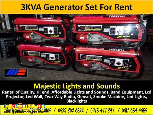 Generator Set (3KVA) For Rent Generator Set (3KVA) For Rent