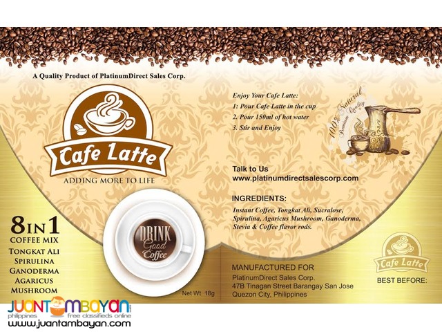 Coffee Mix, Tongkat Ali, Malunggay, Powdered Juices Coffee Mix, Tongkat Ali, Malunggay, Powdered Juices