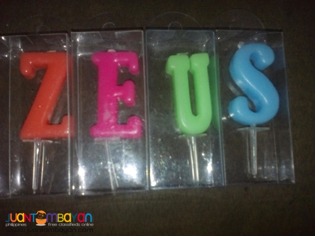 Letter candles for birthdays, baptismal, special occasions