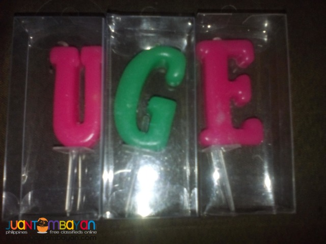 Letter candles for birthdays, baptismal, special occasions