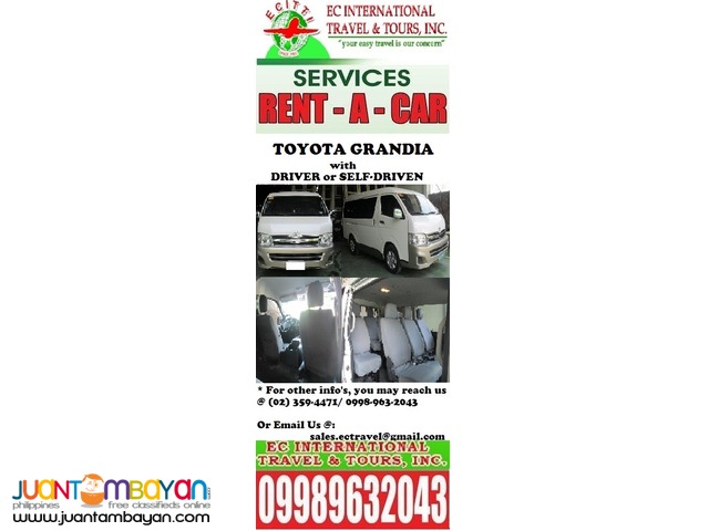 Van/ Toyota Grandia for RENT