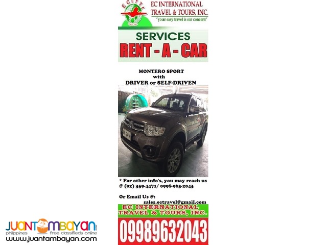 Montero Sport for RENT