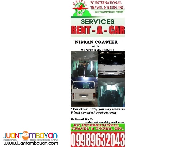 Nissan Coaster for rent in any point of Luzon Nissan Coaster for rent in any point of Luzon