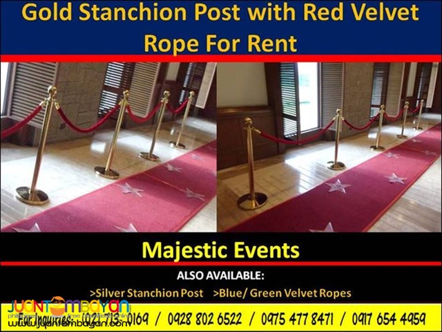 Gold Stanchion Post For Rent