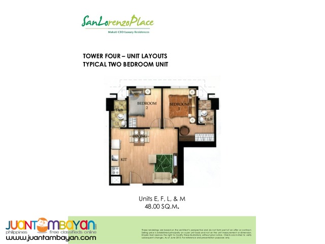 Makati Condominium Units for Sale - 2 Bedrooms San Lorenzo Place