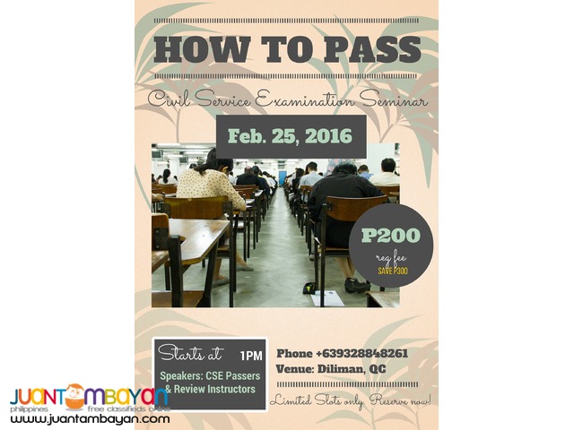 PASS THE CIVIL SERVICE EXAM PASS THE CIVIL SERVICE EXAM