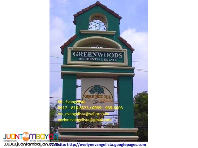 Greenwoods Phase 2K1 Sandoval Ave. Pasig City @ P 10,300/sqm.