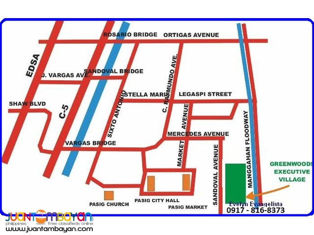 Greenwoods Phase 9E & 9F Sandoval Ave. Pasig City @ P 9,200/sqm.