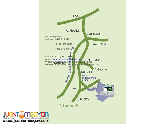Summit Point Lipa Batangas @ P 5,100/sqm.