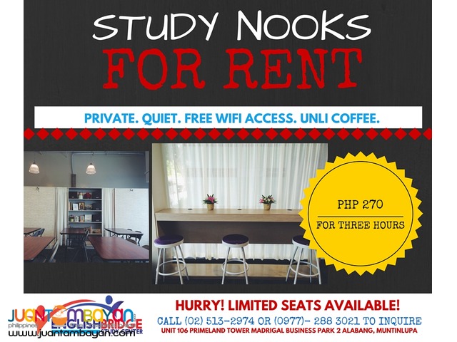 Study Nooks and Workstations in Alabang Business Park for Rent