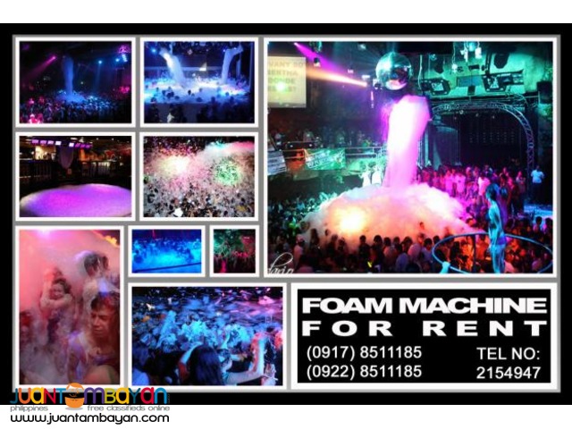 Foam Machine Rental Hire Manila Philippines